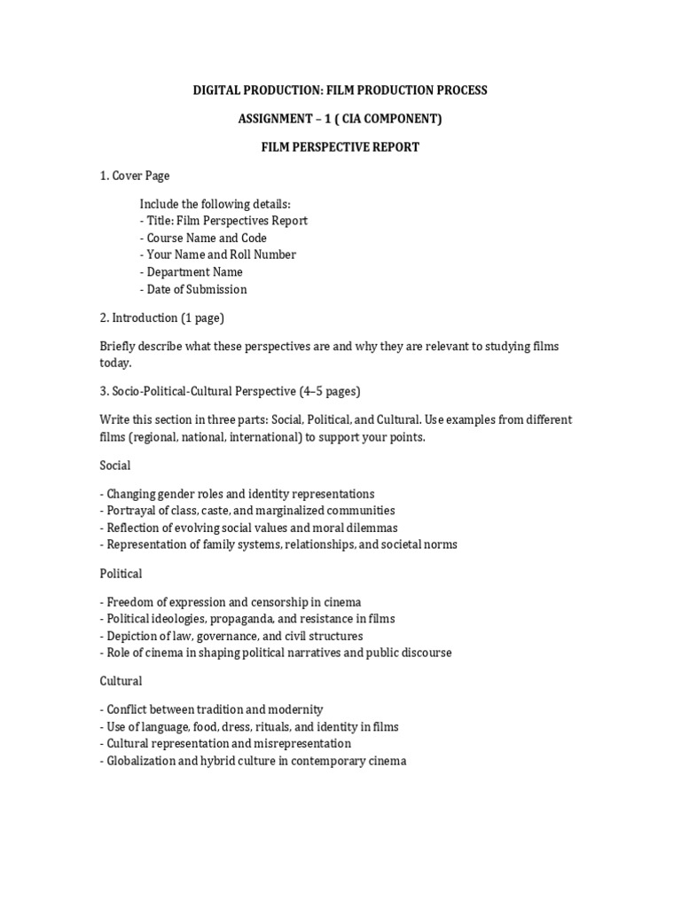 Assignment 1 I Msc Viscom Digital Production Pre production Process ...