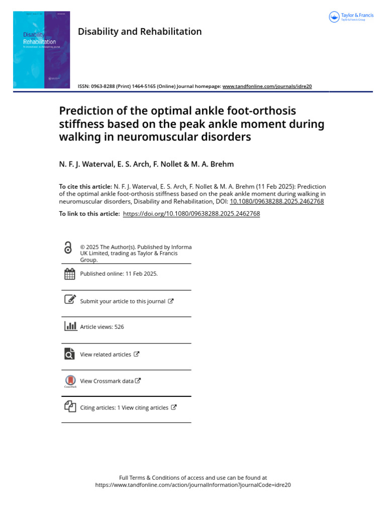 2 Prediction of The Optimal Ankle Foot-Orthosis Stiffness Based On The ...