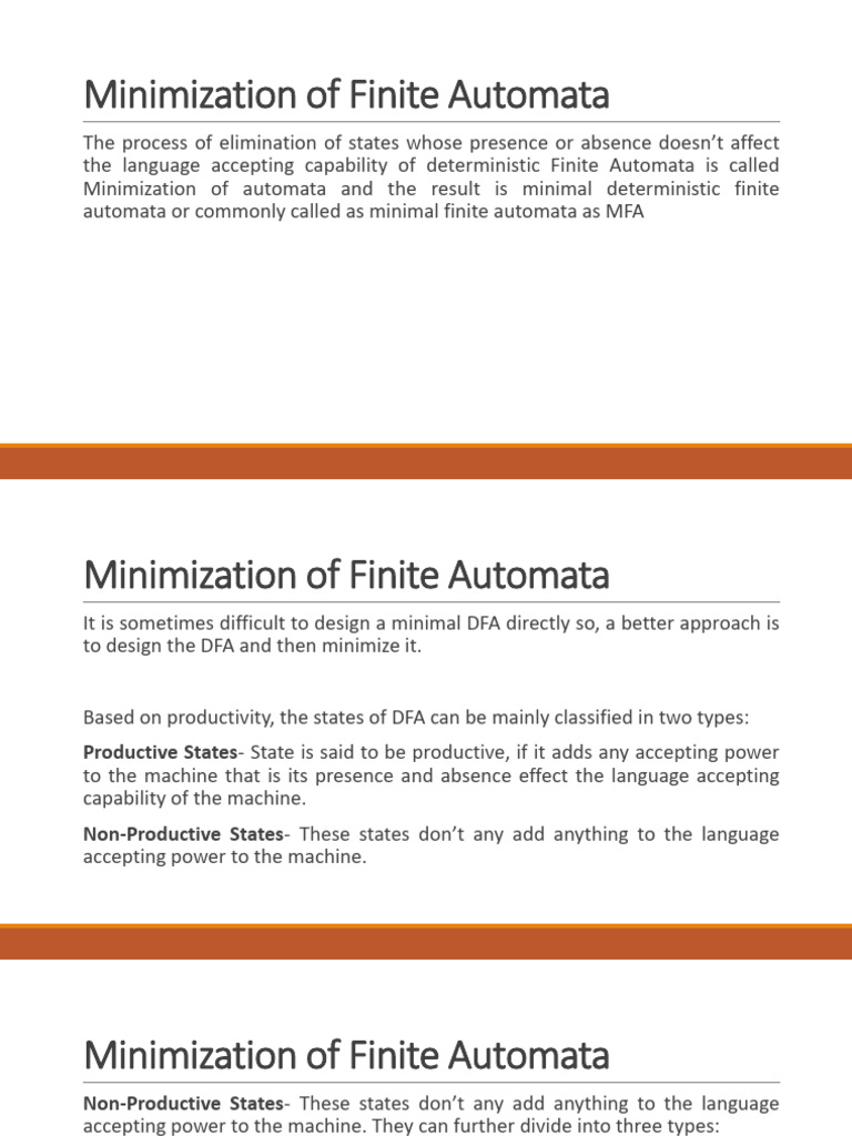 Minimization of DFA | PDF