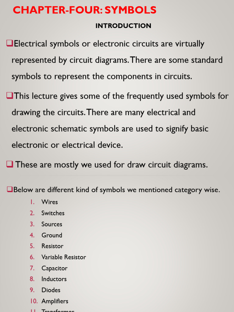Chapter-four Symbols Basic Electronics | PDF