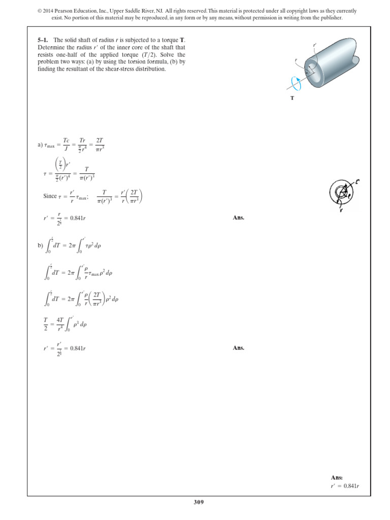Torsion Solutions | PDF | Stress (Mechanics) | Classical Mechanics
