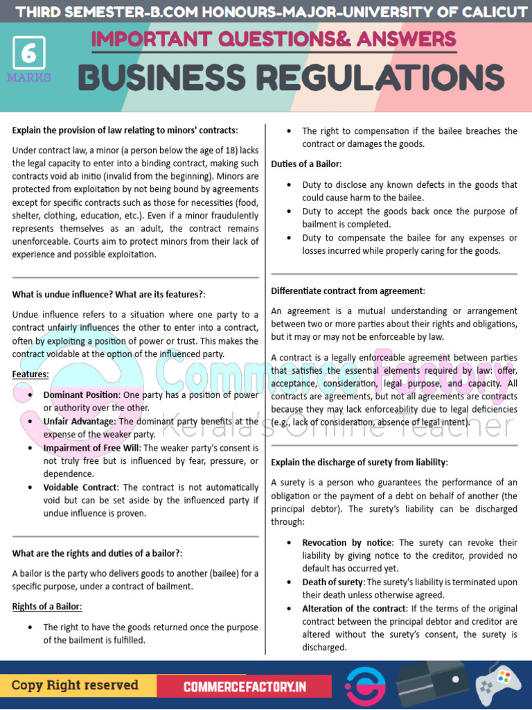 Business Regulations-6 Marks | PDF | Limited Liability Partnership ...