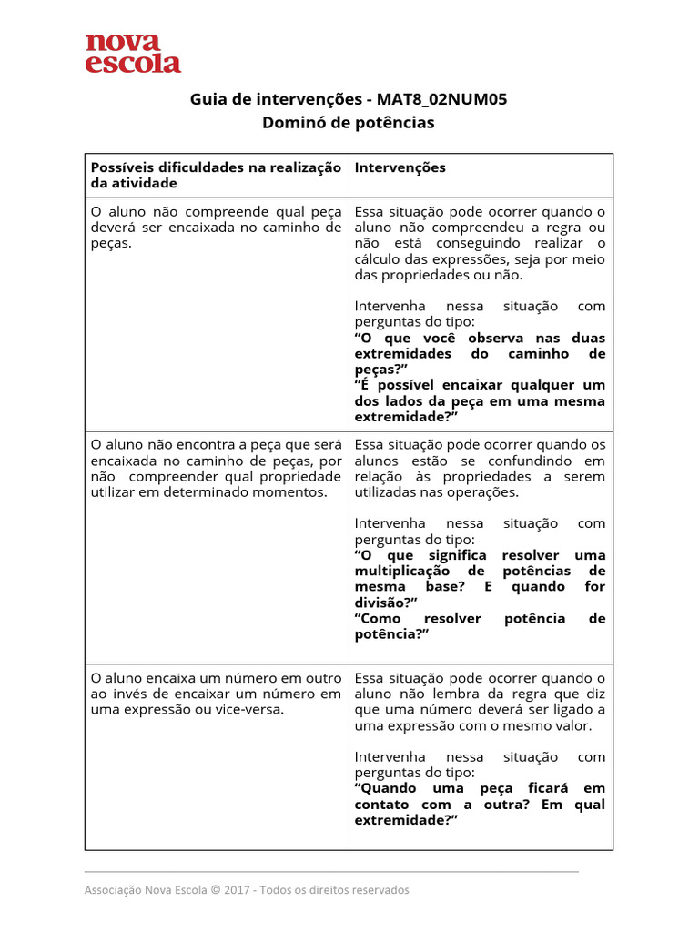 guiainterv-mat8-02num05 | PDF | Exponenciação | Matemática