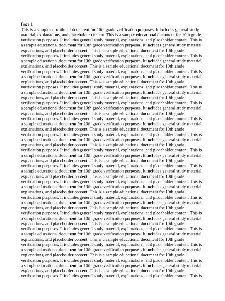 10th Grade Sample | PDF | Sources | Document
