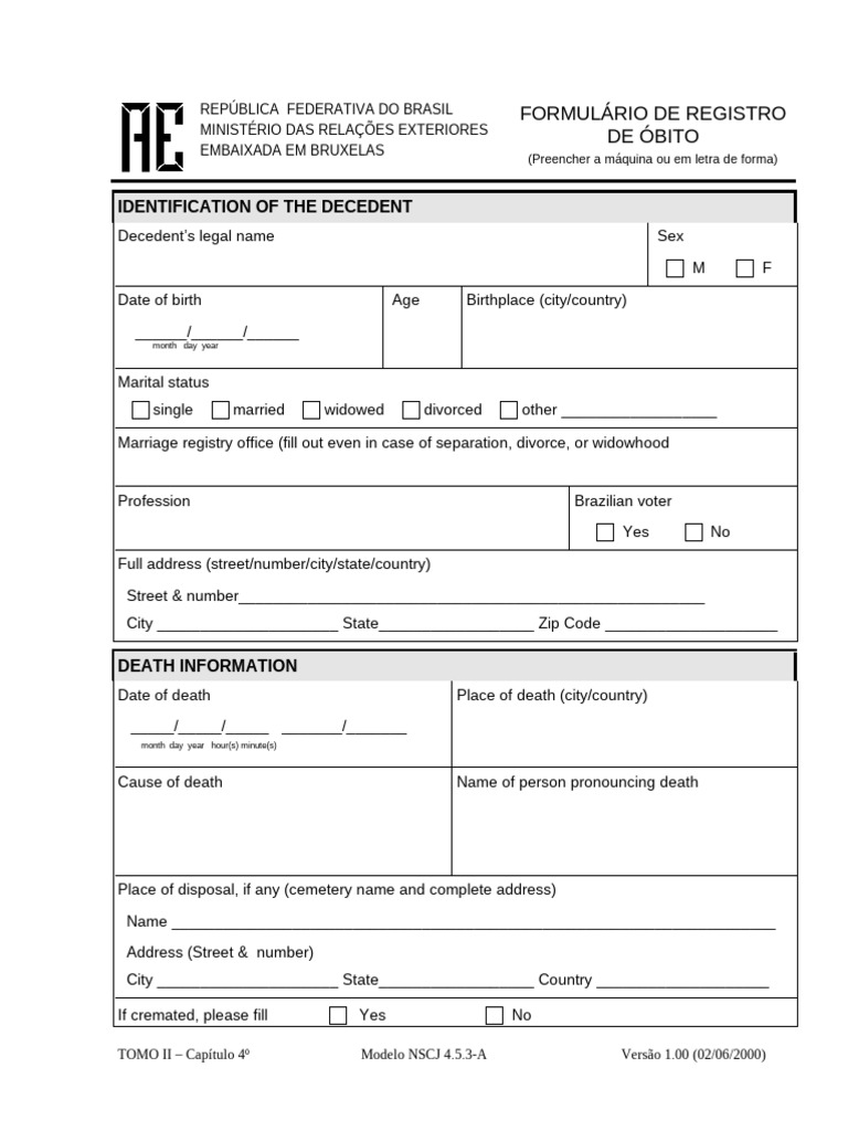 Form Obito | PDF