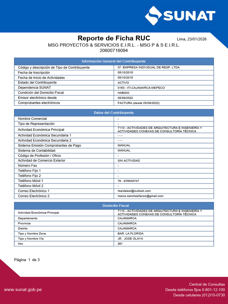 FICHA RUC_20600716094 | PDF
