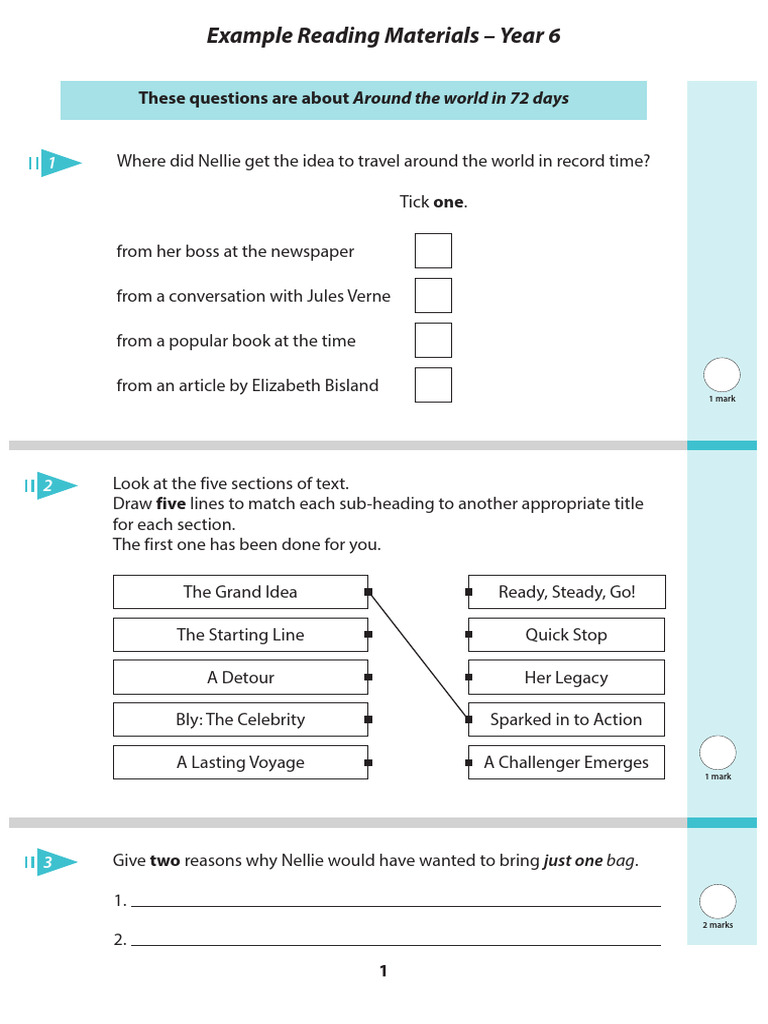 Around the World in 72 Days Answer Booklet | PDF