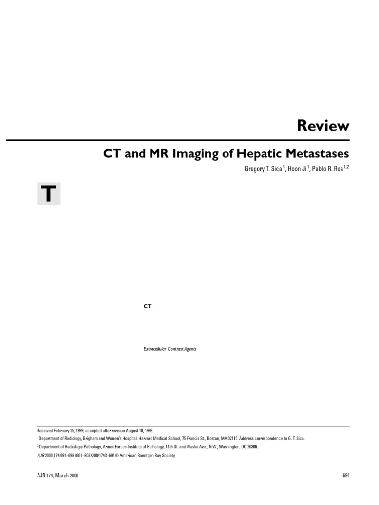 2000 CT and MR Imaging of Hepatic Metastases | PDF | Metastasis | Ct Scan