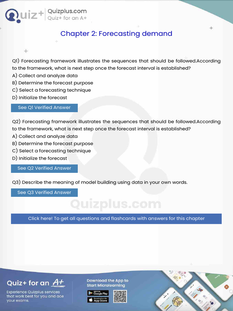 Forecasting Framework Illustrates the Sequences That Should Be ...