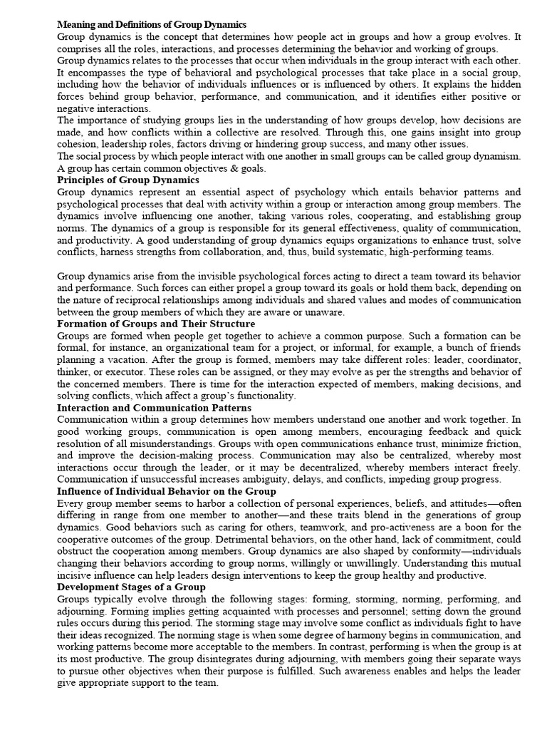 Group Dynamic | PDF