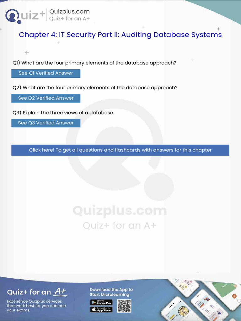 What Are the Four Primary Elements of the Database Approach | PDF ...