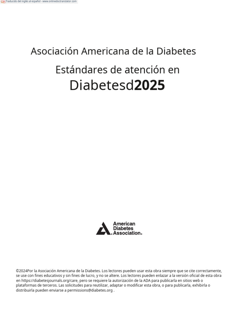 Guía ADA 2025 Español Completa - 250516 - 223154 | PDF | Diabetes ...
