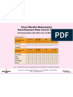 Divya Marathi Display Advertisement Tariff - Rate Card - Ad Rates 2013 - Bhaves Advertisers