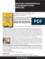 Communiqué de Presse: "Les Tribulations D'un Consommateur Ordinaire Qui Se Prenait Pour Un Écolo Exemplaire"