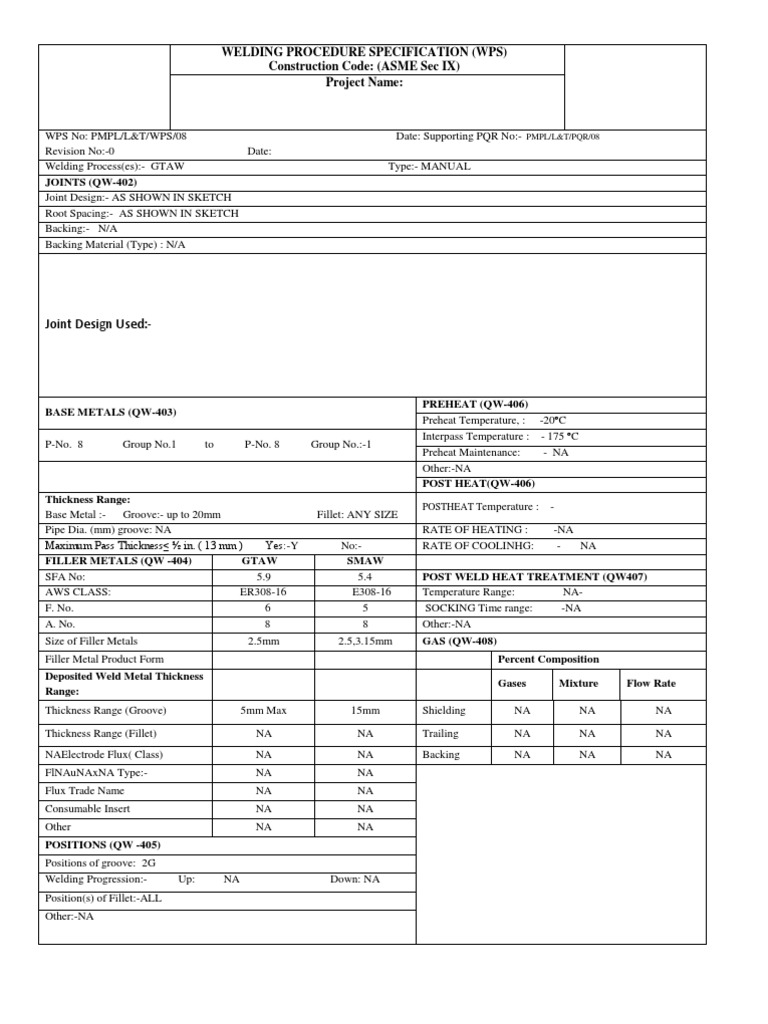 Wps for SS 304 Wps for SS 304