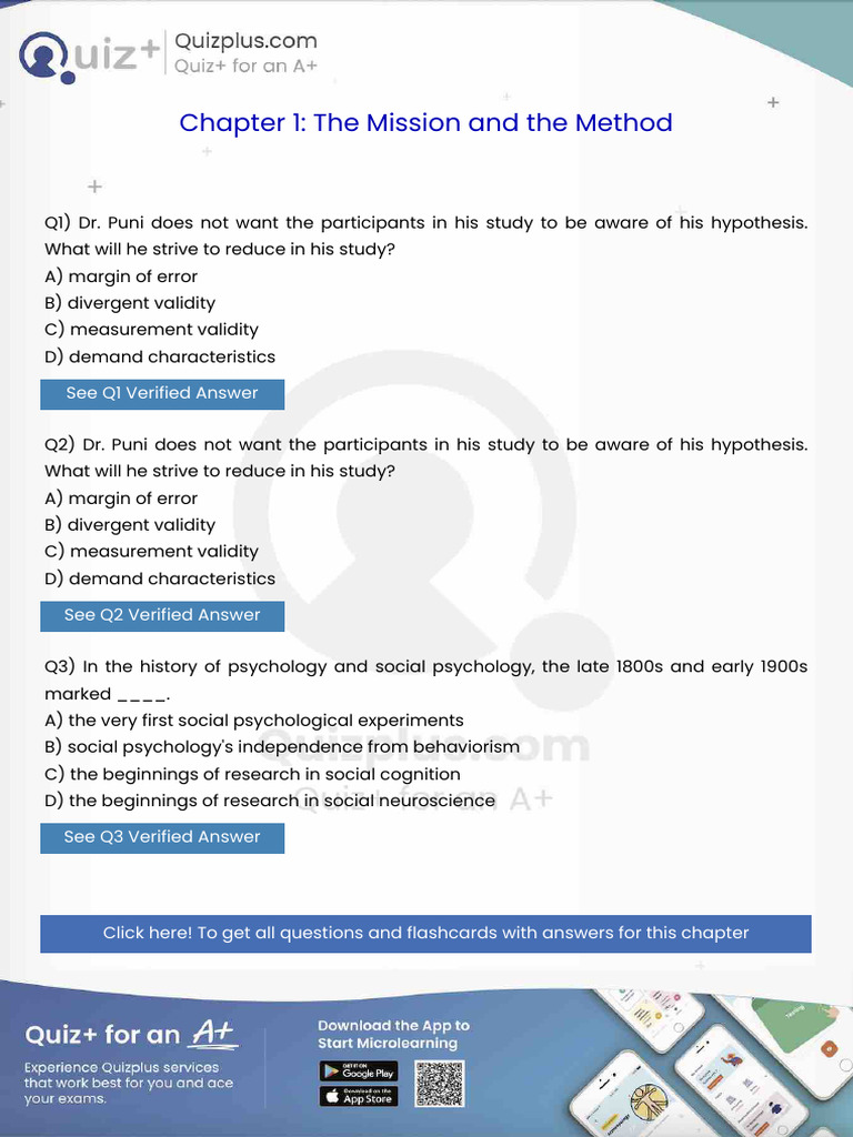 Dr Puni Does Not Want the Participants in His Study to Be Aware of His ...