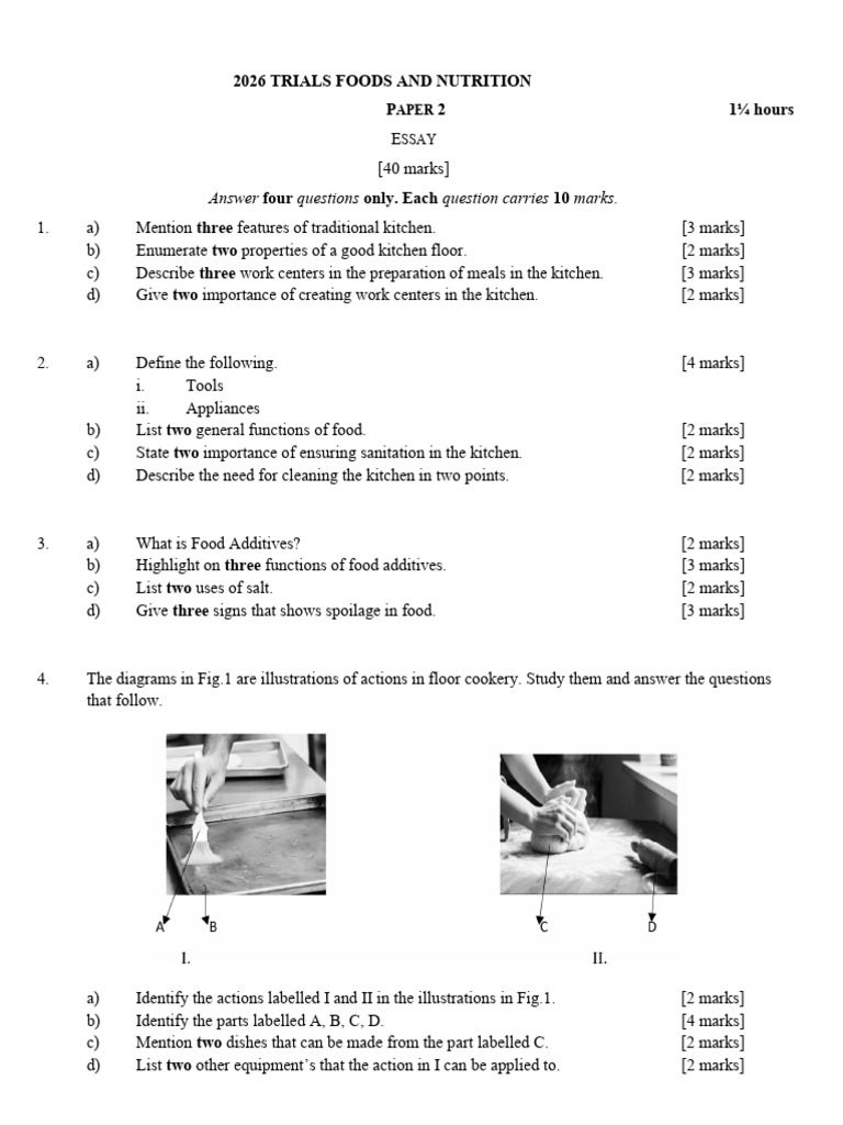 2026 Trials - Foods and Nutrition 2 | PDF | Food And Drink Preparation ...