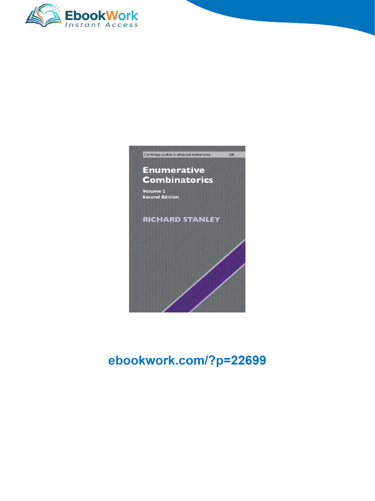 Enumerative Combinatorics: Volume 2: Second Edition Richard P. Stanley ...