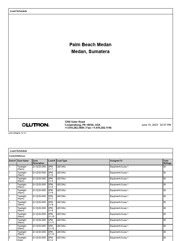 Load Schedule | PDF