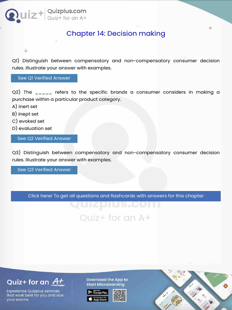 Distinguish Between Compensatory and Noncompensatory Consumer Decision ...