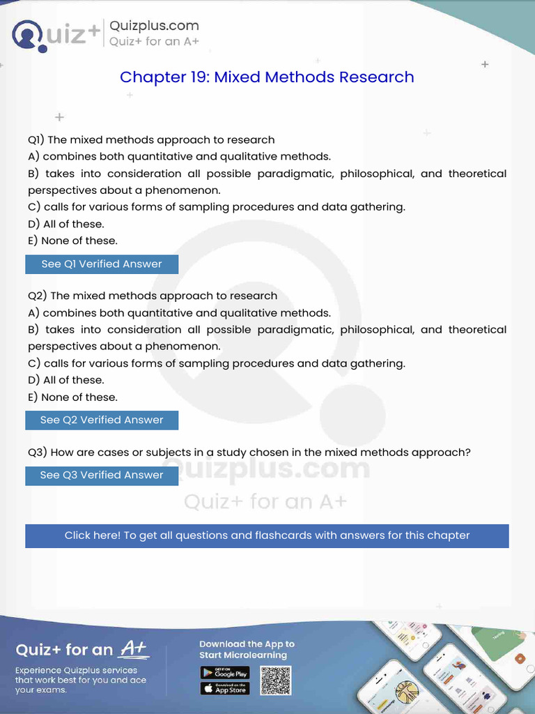 The Mixed Methods Approach to Research | PDF | Qualitative Research ...