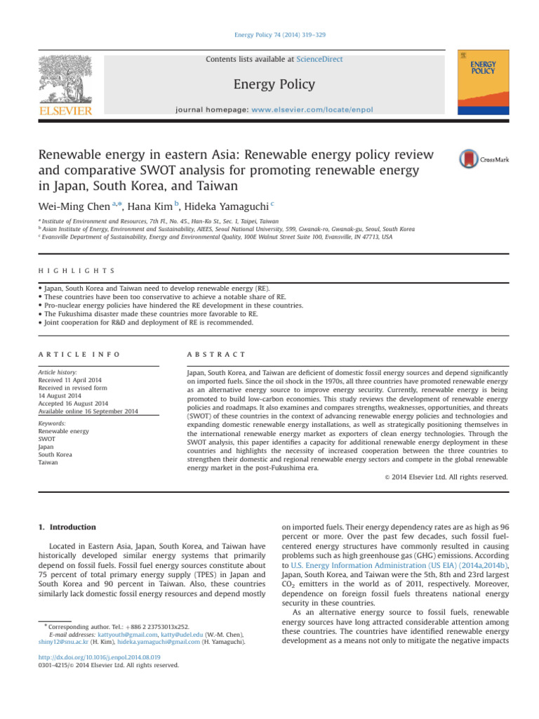 Renewable Energy in Eastern Asia_Renewable Energy Policy Review | PDF
