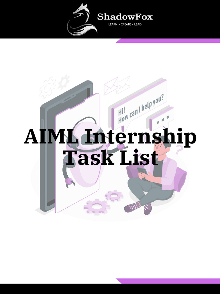 AI_ML Internship Task List | PDF | Machine Learning | Artificial ...