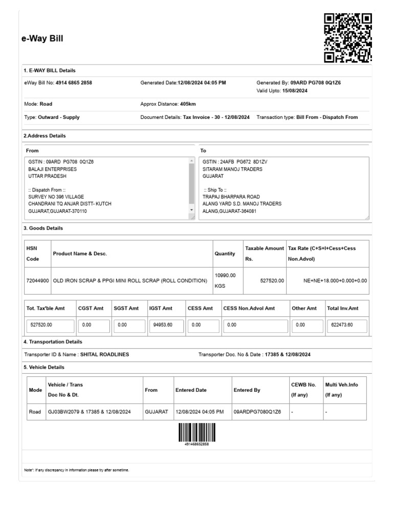 E Way Bill System 30 | PDF