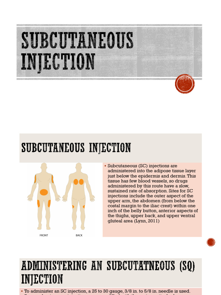 Subcutaneous+Injections 2 | PDF | Injection (Medicine) | Clinical Medicine