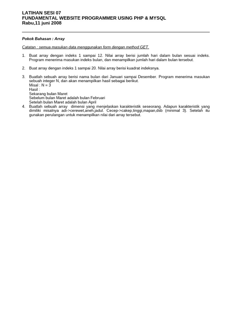 FWP Latihan 07 | PDF