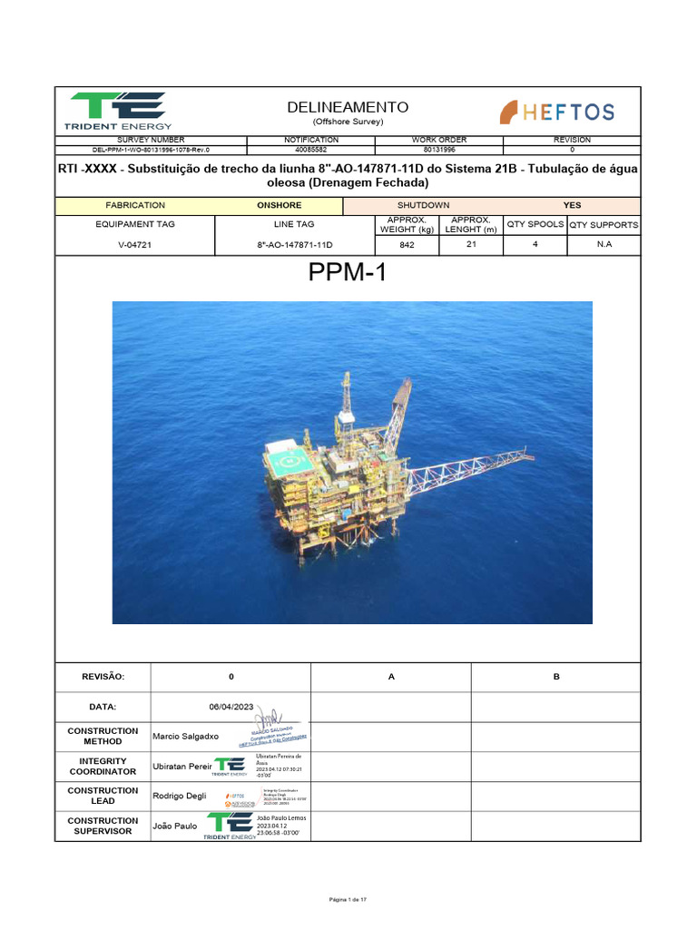 PPM1-DEL - HEFTOS-WO 80131996 - SUBST LN 8-AO-147871-11D - FAB ONSHORE ...