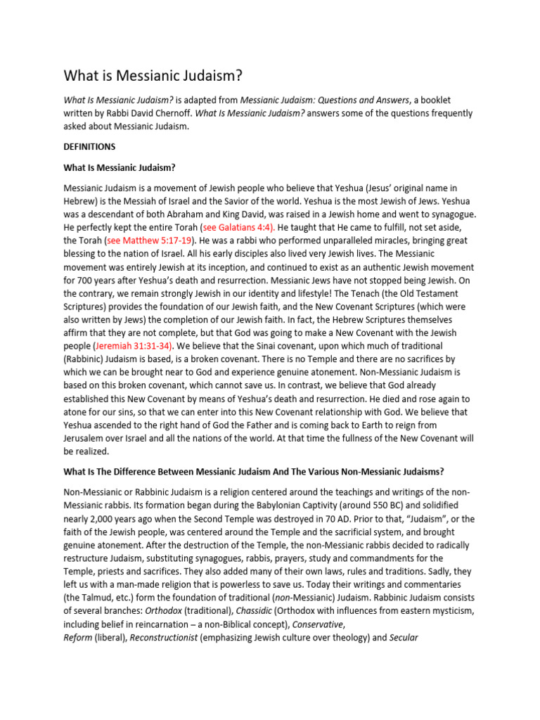 What is Messianic Judaism | PDF | Jewish Holidays | Jesus