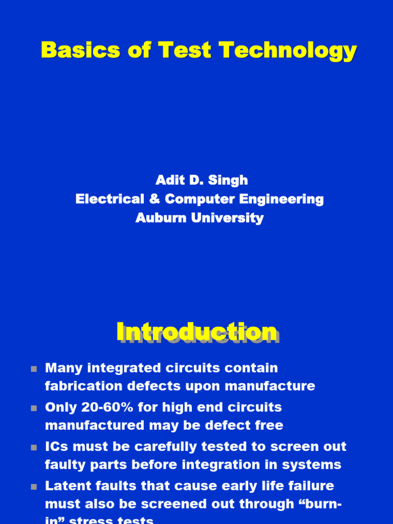 Lecture3 Basics of Test Technology | PDF | Integrated Circuit ...