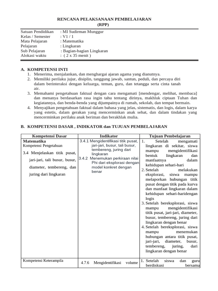 RPP Ukin Lingkaran | PDF