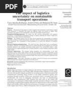 The Impact of Logistics Uncertainty On Sustainable Transport Operations