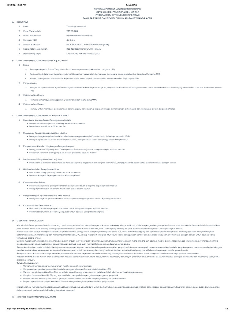 Pemrograman Mobile | PDF