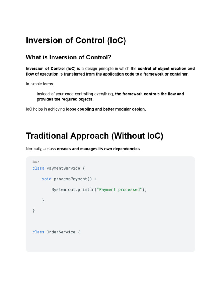 Inversion of Control | PDF | Software Architecture | Computer Engineering