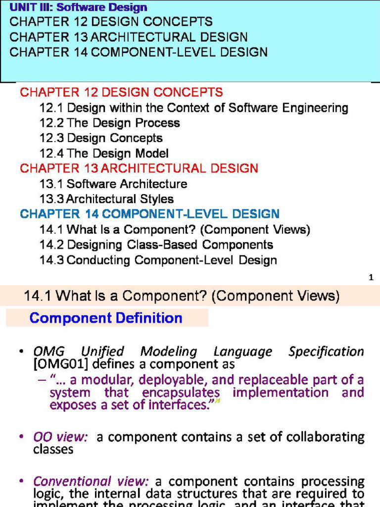 UnitIIIChapter_14 Component Level Design_TN | PDF