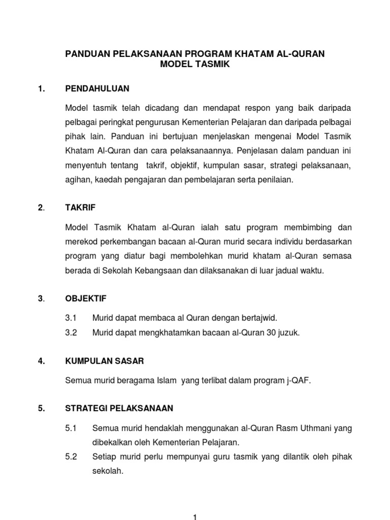 3 Panduan Pelaksanaan Program Khatam Al Quran Model Tasmik Pdf