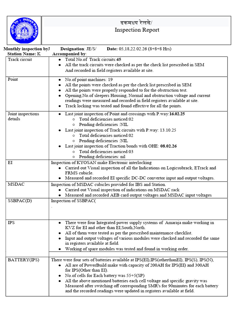 insp report format | PDF