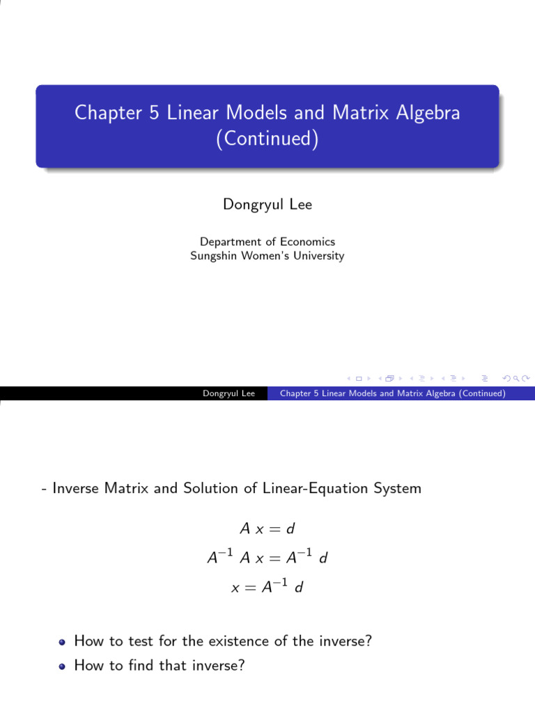 Chapter 5 (s) | PDF | Matrix (Mathematics) | Algebra