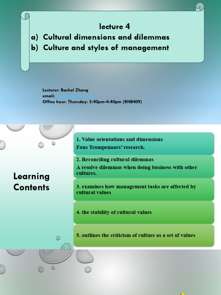 4. Cultural Dimensions and Dilemmas | PDF | Value (Ethics ...