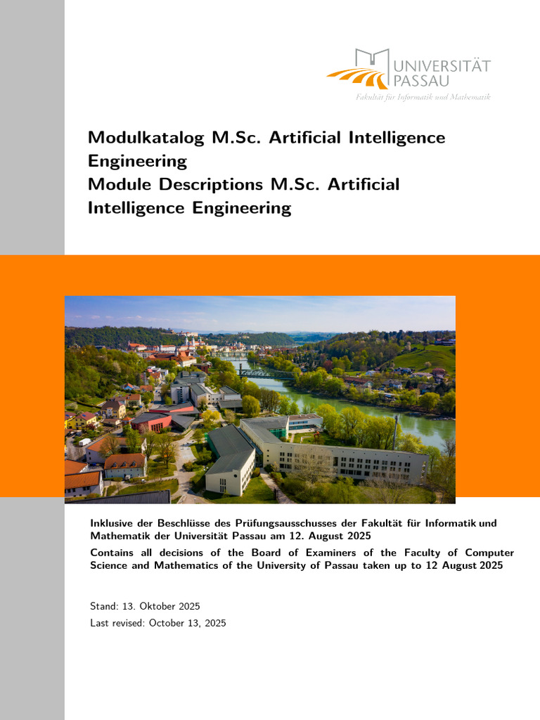 Modulkatalog Master Artificial Intelligence Engineering | PDF