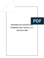 Memoria de Gestión Del Gobierno de Castilla-La Mancha 2008