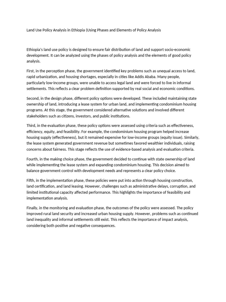 Land Use Policy Assignment | PDF | Policy | Policy Analysis