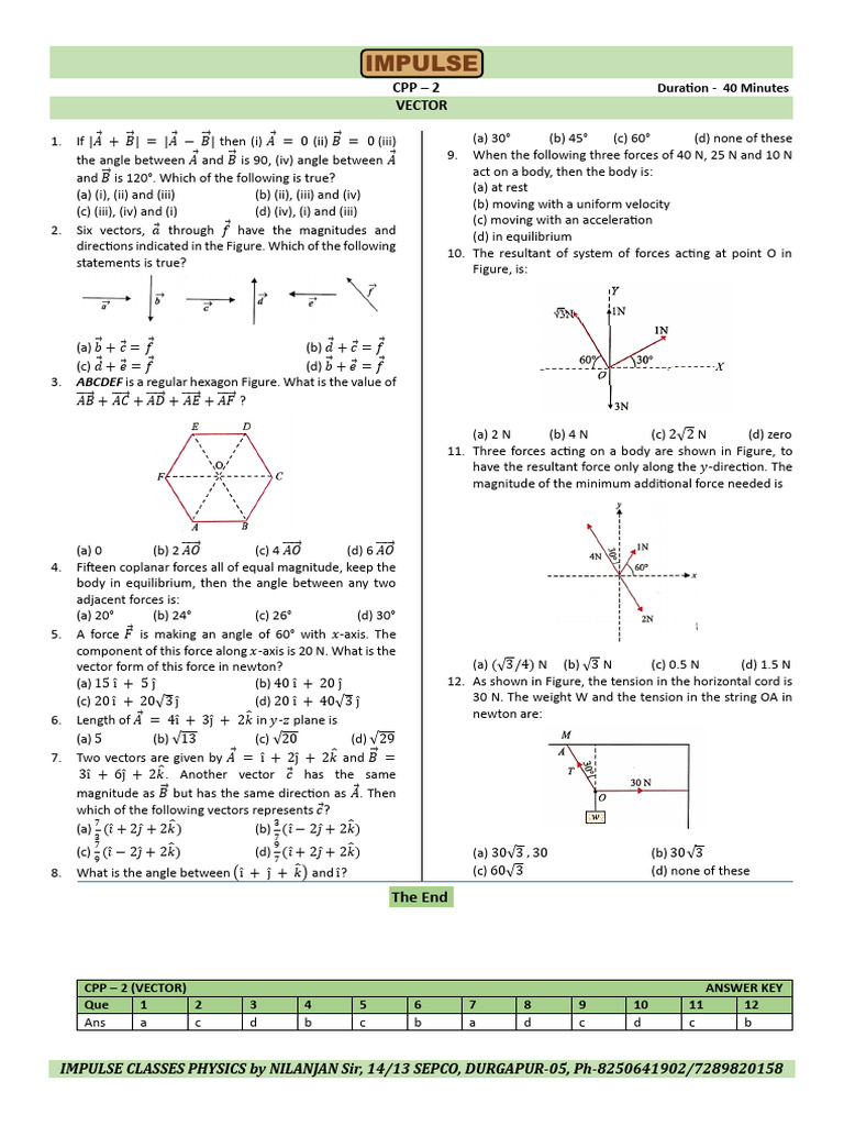 CPP - 2, (Vector) | PDF | Force | Tension (Physics)