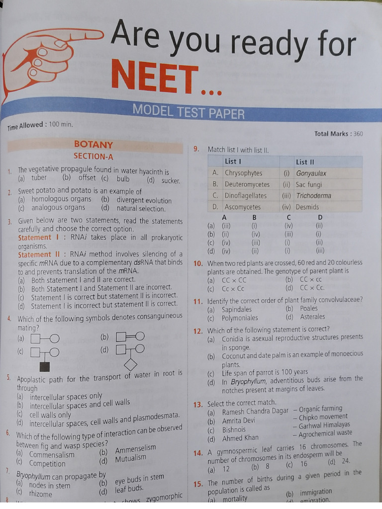 Neet Practice Paper | PDF