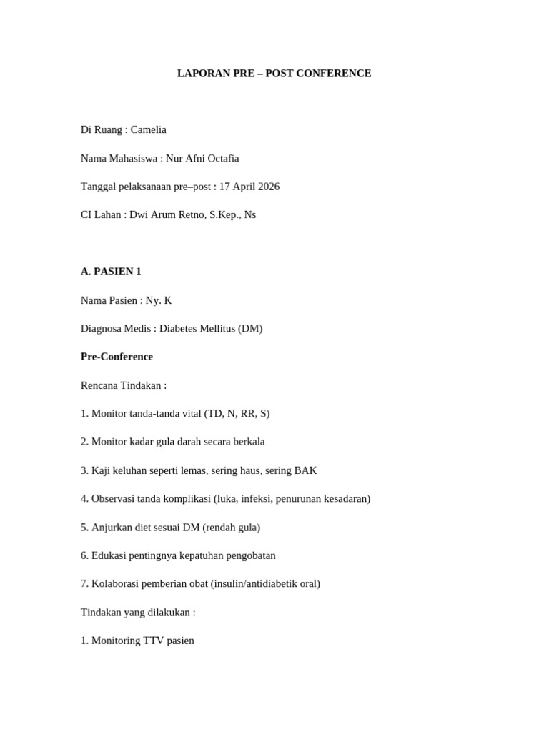 Laporan Pre Post Conference DM Cephalgia | PDF