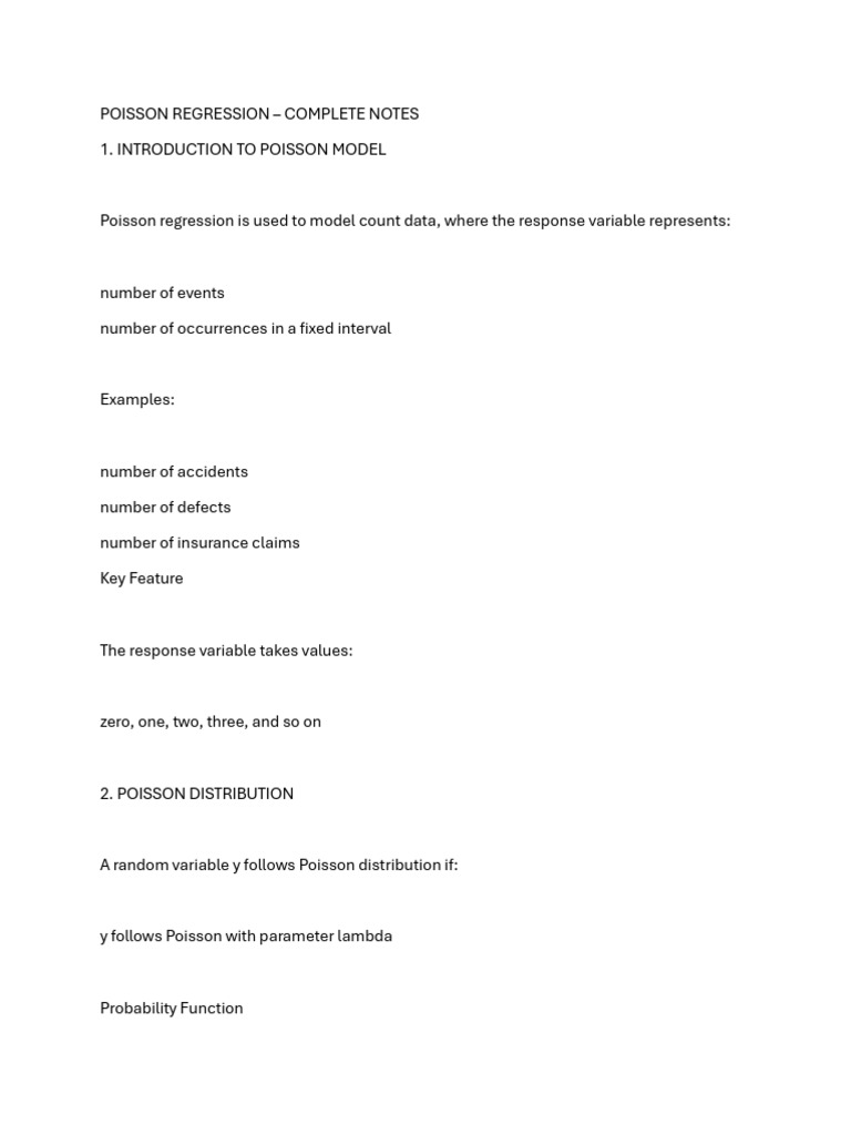 Poisson Regression | PDF | Linear Regression | Teaching Mathematics