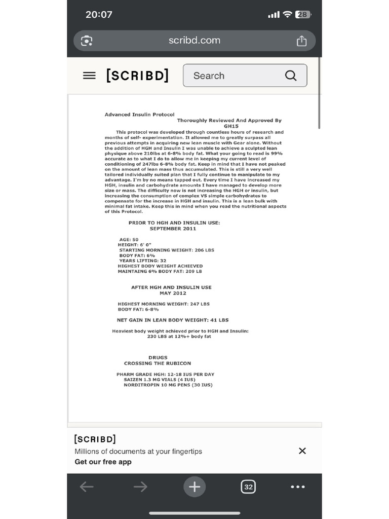 Advanced Insulin Protocol Example | PDF